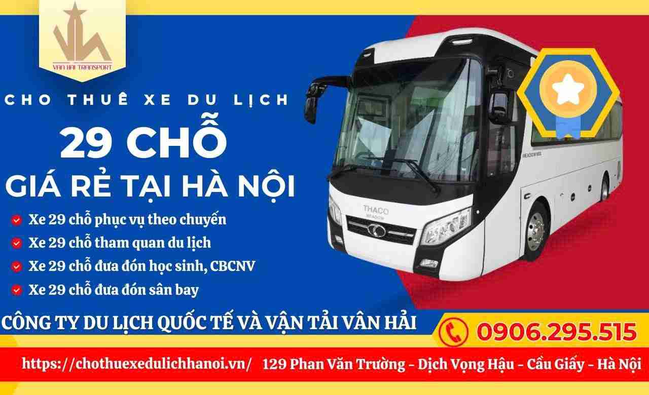 Vân Hải cho thuê xe ô tô 29 chỗ giá rẻ